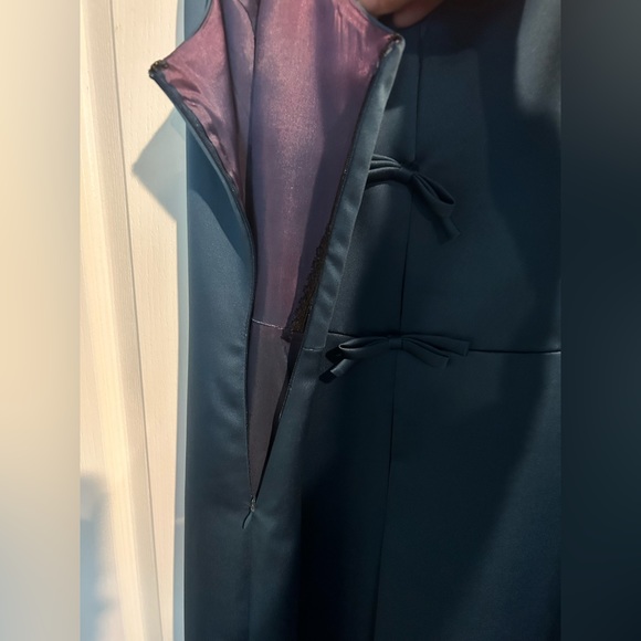 Cachet Size 14 Formal Teal Floor Length Gown with Tie Details down the back - Picture 7 of 15